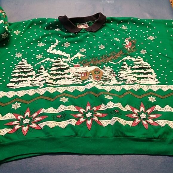 Vintage Nutcracker Large Women's Christmas Sweatshirt Santa Reindeer Snow - Picture 5 of 10